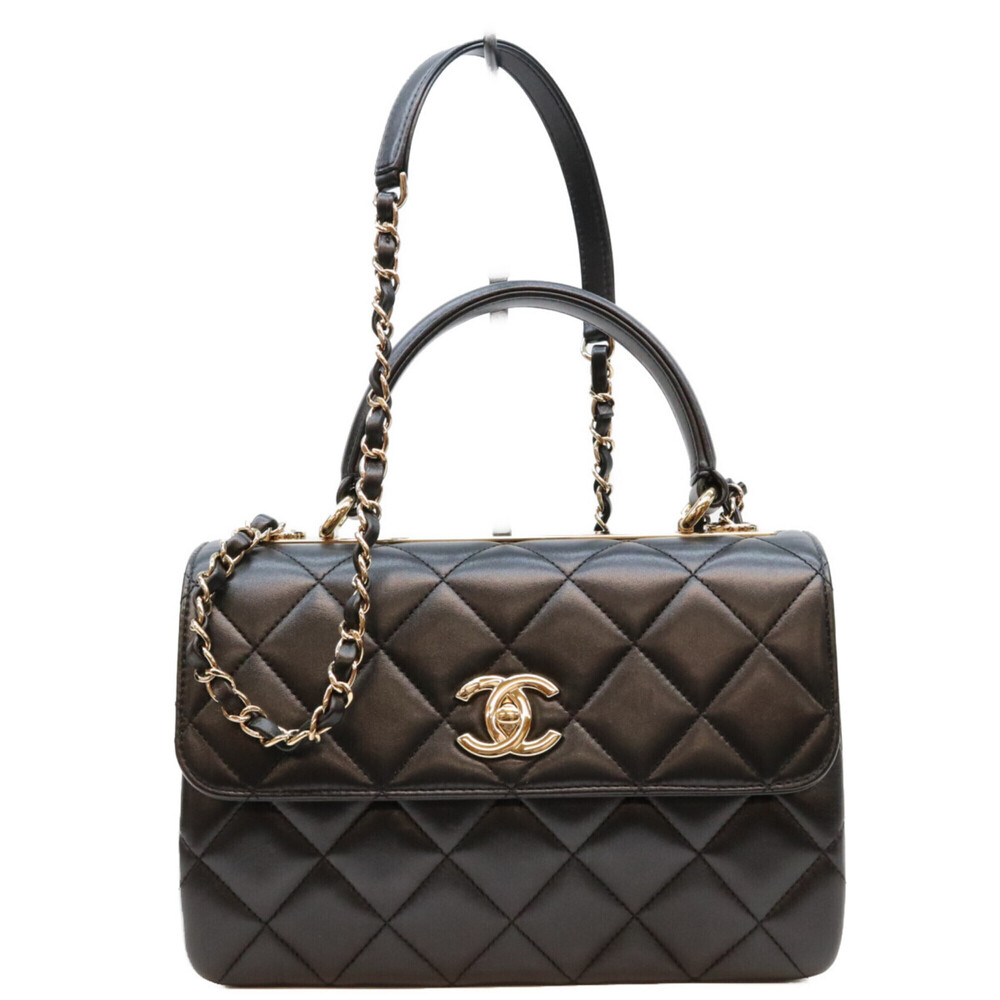 CHANEL A92236 Black Lambskin Trendy CC Small Shoulder Bag with Gold Hardware ...